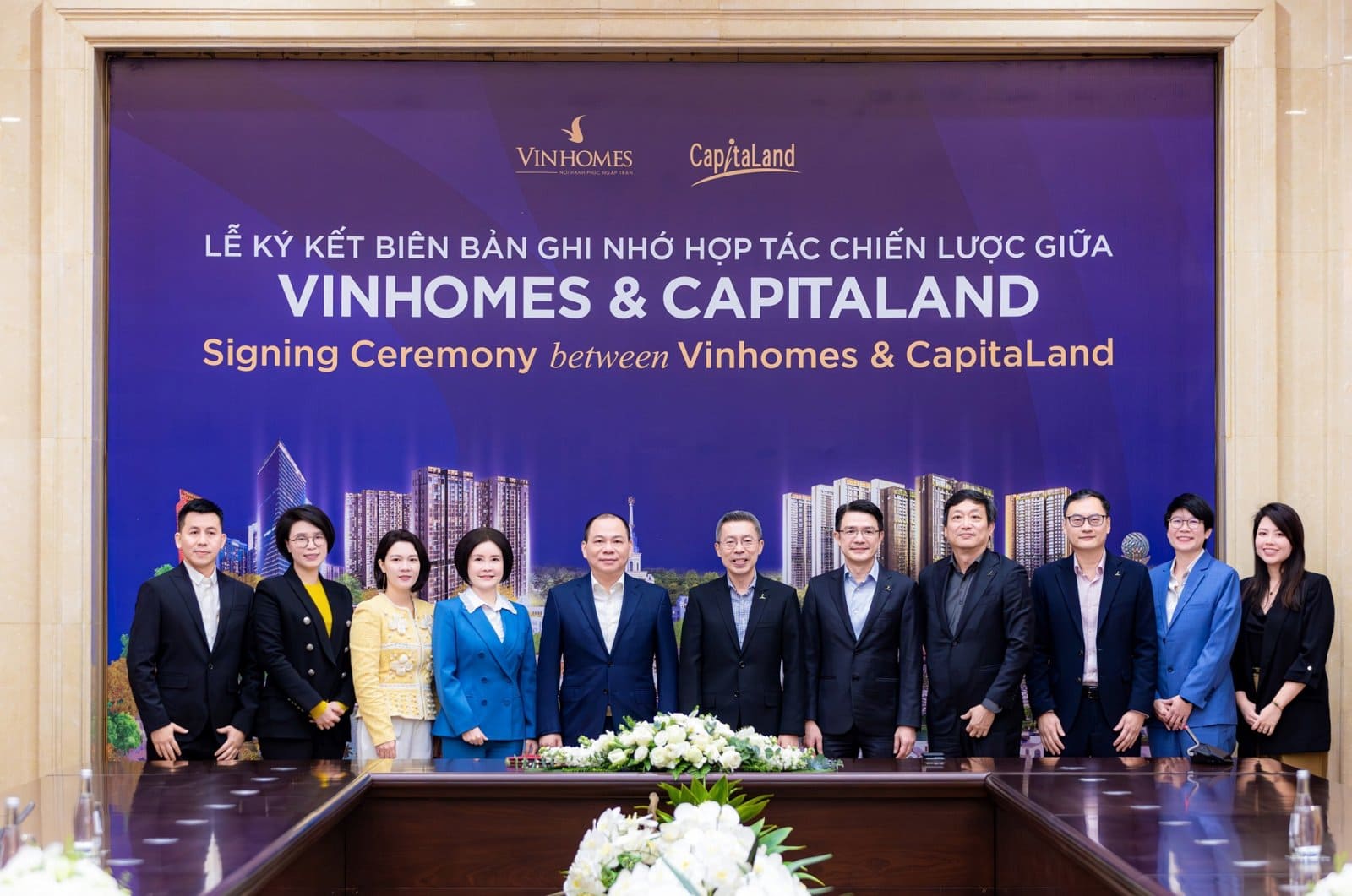 Lễ ký kết hợp tác giữa Vinhomes và CapitaLand, đánh dấu bước tiến của The Fullton CapitaLand tại thị trường Việt Nam.